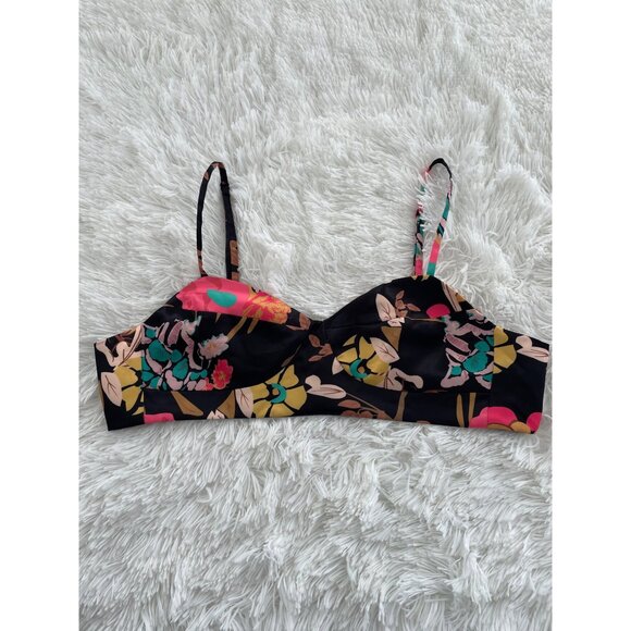 MARE X ANTHROPOLGIE  Floral Bralette Large 100% Cotton Multicolor Size L - Picture 7 of 8